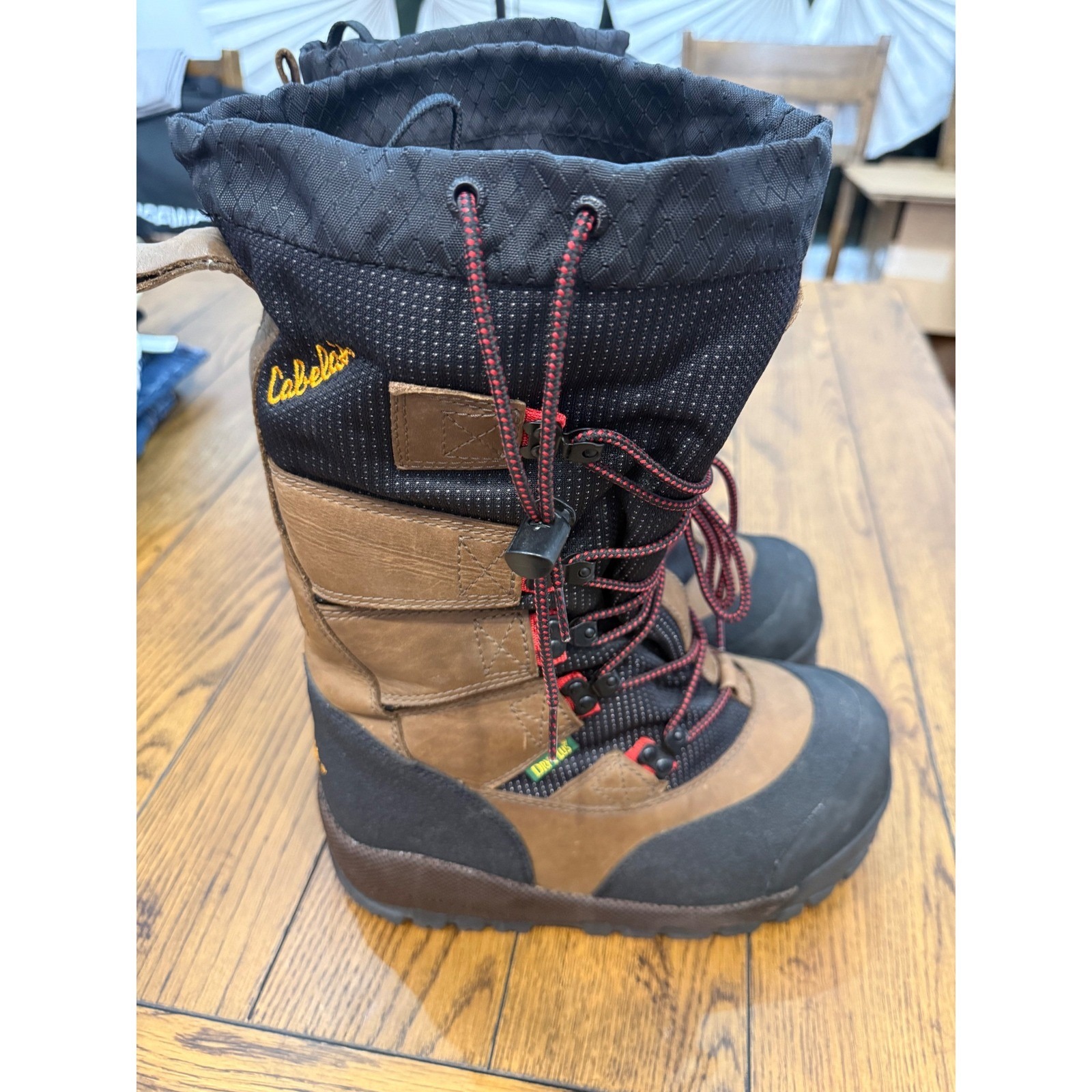 Cabelas Dry-Plus Mens Winter Hunting Boots Brown Black Leather 83-0531 Size 8 D